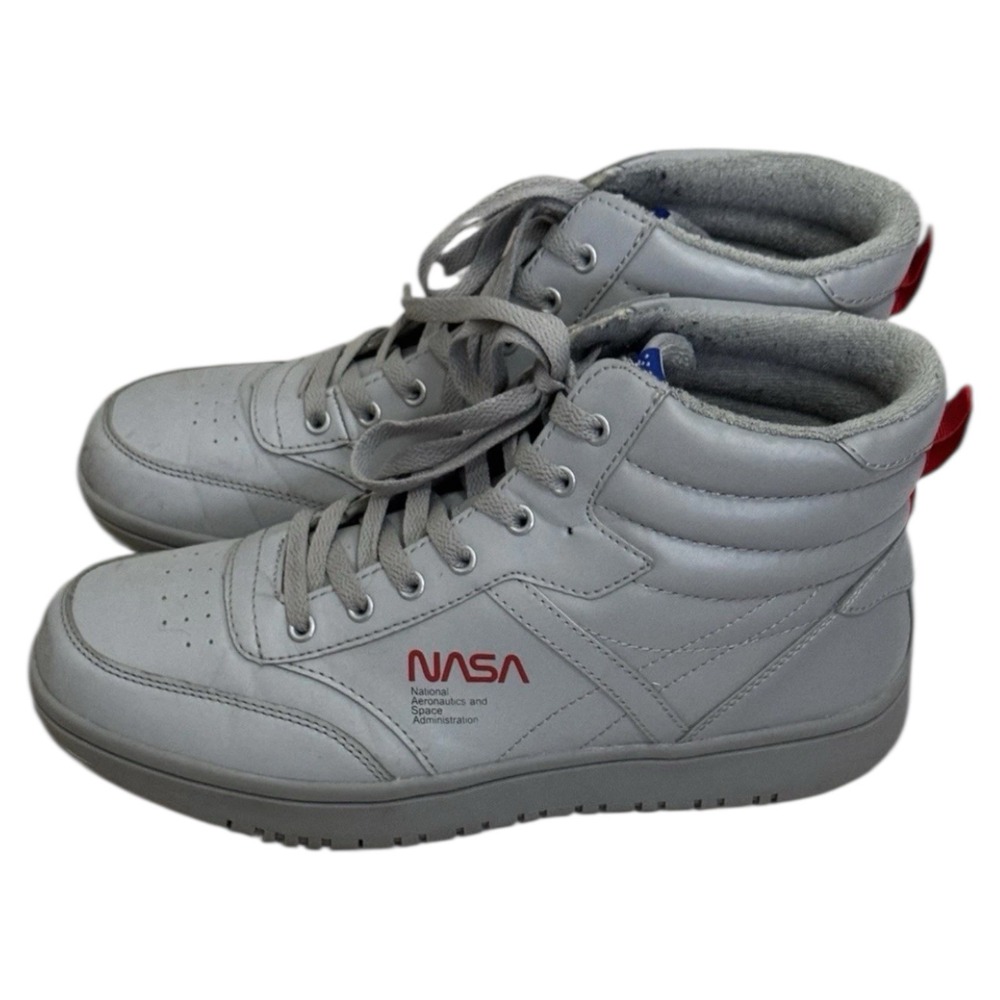 NASA Space Retro Hi Top Reflective Shoes Mens Size 9 Rockwell Gray